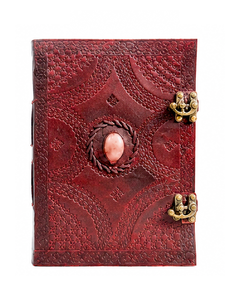 Genuine Leather Journal Handmade Embossed <b>Diary</b> with Stone Design and Two Lock Closure, Premium Quality& Writing and Note-taking - Product Image 1