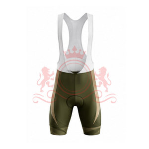 Ensemble maillot et short de cyclisme pour homme, beige avec accents vert olive, respirant, en polyester, design sans couture, pour adultes - Product Image 5