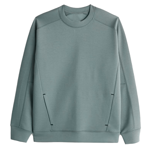 เสื้อสเวตเชิ้ตคอกลมสีพื้นแบบถักสำหรับผู้ชาย สไตล์ลำลอง ใส่ได้ในฤดูใบไม้ร่วง ทรงปกติ มีกระเป๋า - Product Image 4