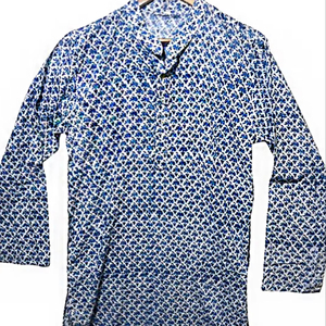 Kurta Larga con Estampado Floral para Hombre |   100% Algodón Manga Larga |   Impresión a mano en bloque |   Hecho en India, ropa premium a un precio razonable - Product Image 1