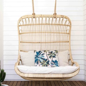 Double hanging <b>egg</b> basket chair cheap price cane rattan swing chairs manufactured in Vietnam - Product Image 1