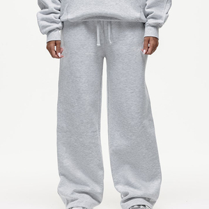 Oversized Womens Summer Flat <b>Wide</b> <b>Leg</b> Sweatpants Soft Fleece Cotton Casual <b>Lounge</b> Trousers Drawstring Elastic Waist Relaxed - Product Image 1