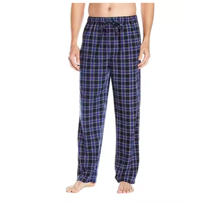 <b>Men's</b> Sleeveless Flannel Brushed <b>Pyjamas</b> 100% Cotton Casual Sleepwear Pant with <b>Thermal</b> and Breathable Features - Product Image 1