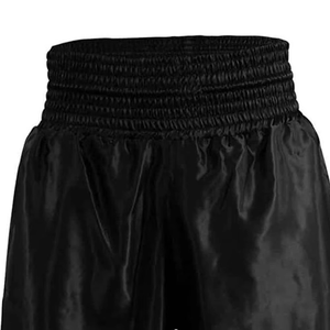 Shorts de boxe noirs pour hommes, coupe ample, 100 % polyester, respirants, vêtements d'arts martiaux, style court pour adultes - Product Image 6