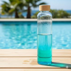 Glass Water Bottle Bamboo Lid 500ml Borosilicate Glass Leakproof BPA Free American Style Business Gifts for Gym Office Travel - Product Image 2