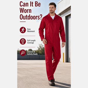 Uniforme de Trabajo Resistente para Hombre, para Reparación de Automóviles, de Algodón Rojo, Manga Larga, a Prueba de Polvo, para Operador de Máquinas - Product Image 6