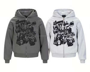 Sudadera con Capucha de Felpa Gruesa Premium para Invierno, Estilo Urbano Holgado con Cordones Ajustables y Forro Interior Ultra Suave - Product Image 3