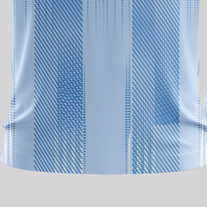 เสื้อยืดลายทางสีฟ้าอ่อนแบบยูนิเซ็กซ์ พิมพ์ลายแบบซับลิเมชั่น ป้องกันแบคทีเรีย น้ำหนักเบา ระบายเหงื่อได้ดี ทรงปกติ ปรับแต่งโลโก้ได้ เหมาะสำหรับเล่นกีฬา - Product Image 6