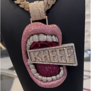 Colgantes de Moissanita 3D Completos, Estilo Hip Hop, con Letras Personalizadas, Colgante con Nombre Iced Out, Colgante de Moissanita Personalizado S925 - Product Image 1