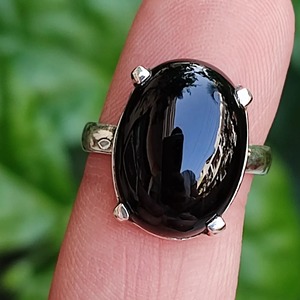 Black Onyx <b>Ring</b> 925 Sterling <b>Silver</b> Handmade Boho <b>Statement</b> Promise <b>Ring</b> for Women Natural Oval Black Onyx <b>Ring</b> July Birthstone - Product Image 3