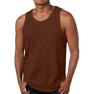 Débardeurs de sport pas chers pour hommes, débardeurs sans manches pour garçons, débardeurs de musculation en tissu gaufré - Product Image 1