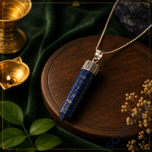 Pendentif crayon religieux en lapis-lazuli, forme hexagonale, collier unisexe - Product Image 5