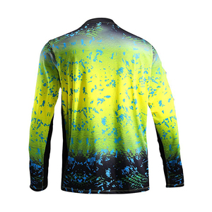 Chemise de pêche à manches longues pour homme, imprimé bleu aquatique, UPF 50, anti-UV, pull-over pour adulte - Product Image 4