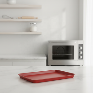 Utensilios para hornear antiadherentes, bandeja para galletas de 10x15 pulgadas. Utensilio para hornear de color rojo con buen rendimiento de desmoldeo - Product Image 3