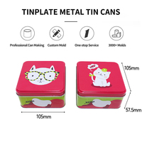 Boîte carrée en métal pour bonbons, biscuits et chocolats avec couvercle, qualité alimentaire, logo personnalisé imprimé, pot en fer blanc, vente en gros