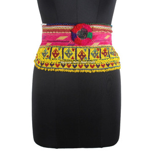 Vintage Belt Belly Dance Bead Afghani Traditional Waist Belt Kuchi Tribal BB098A <b>Old</b> Banjara Real Vintage Handmade Beaded Belts - Product Image 2