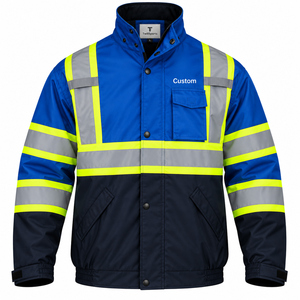 <b>Men</b> High Vis Reflective <b>Jacket</b> Fluorescent Safety Work <b>Jacket</b> Water Resistant Outdoor Construction <b>Utility</b> Apparel Custom Logo - Product Image 3