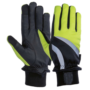 Gants d'équitation à doigts complets en polyester respirant unisexe pour l'été, fermeture à enfiler, bordeaux et noir - Product Image 4