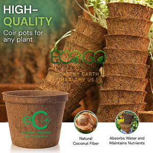 Natural Coconut Fiber Classic Vintage <b>Plant</b> Pots Biodegradable Lightweight Eco-Friendly Planters (Custom Size Cm) - Product Image 3