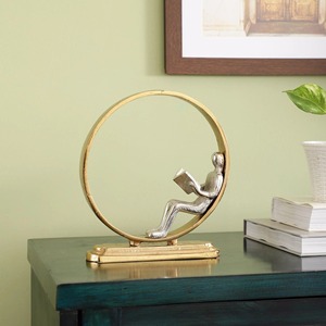 Round Ring With Running Figure Brass <b>Table</b> Centerpiece For Home Room <b>Study</b> Library Decor Elegant Showpiece Wholesale From India - Product Image 3