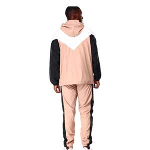 Ensemble de survêtement coupe-vent personnalisé en gros, deux pièces, vestes zippées, couleur contrastante, en nylon, pour hommes - Product Image 4