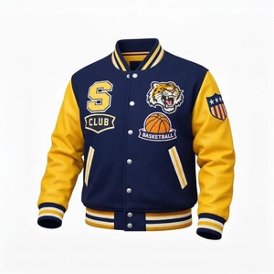 เสื้อแจ็คเก็ตวาร์ซิตี้ผู้ชายแบบขายส่ง ตัดต่อผ้าหลากสี ย้อมสีเรียบ เคลือบผิว กันลม ระบายอากาศได้ดี ผ้าฝ้าย 100% สไตล์ลำลอง - Product Image 3