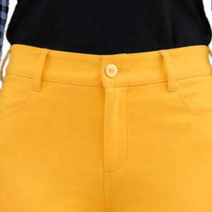 Pantalon d'équitation jaune moutarde pour femme, taille haute, extensible, avec grip aux genoux, pour l'entraînement et la compétition - Product Image 5