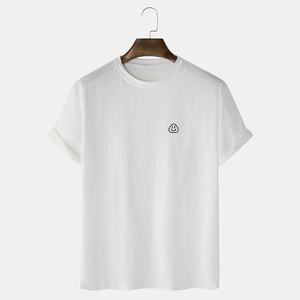เสื้อยืดแขนสั้นผู้ชาย แบรนด์ดัง ผ้าฝ้าย 100% สีพื้น พิมพ์โลโก้เต็มตัว แห้งเร็ว ระบายอากาศดี ราคาถูก - Product Image 6