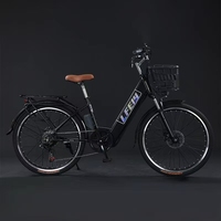 Bicicleta Eléctrica Urbana de 26 Pulgadas, Estilo Retro, Cuadro de Perfil Bajo, Batería de Litio Oculta de 48V 15AH, Motor de Buje Trasero de Alta Velocidad, Frenos de Disco Dobles