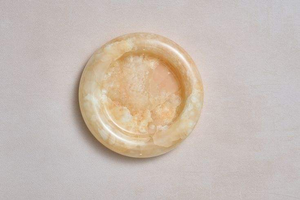 <b>Large</b> round agate style resin platter decorative display tray <b>marble</b> effect charger plate luxury centre table dish for serving - Product Image 2