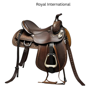 Selle de cheval western en cuir brun foncé de qualité supérieure, faite à la main, équipement d'équitation confortable et durable pour ranch et sentiers - Product Image 1