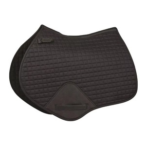 Tapis de selle d'équitation anglais matelassé noir de qualité supérieure avec garniture dorée, équipement équestre confortable, fournisseur OEM ODM personnalisé Pakistan - Product Image 1
