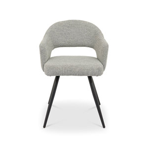 Ensemble de table à manger moderne avec 4 chaises en tissu, dossier solide, style scandinave, meubles pour salle à manger - Product Image 5