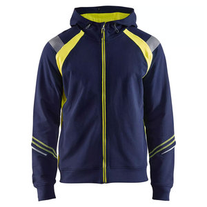 Men Construction Working Long Sleeve Workwear Hoodies Hi Vis <b>Worker</b> Reflective Tape Security Zipper <b>Jackets</b> Hoodie - Product Image 4