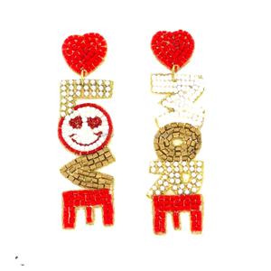 Pendientes bordados con cuentas: Joyería Bohemia, étnica y de San Valentín para mujer, pendiente bordado hecho a mano de San Valentín - Product Image 1