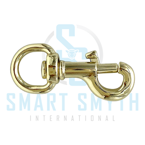 Clip à pression en laiton massif finition naturelle avec œillet pivotant pour équipement équestre, laisse, sangle et accessoires d'écurie - Product Image 2