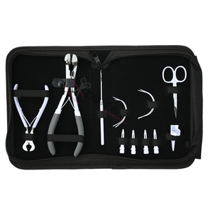 Kit de Herramientas para Extensiones de Cabello Blanco: Alicates para Cinta Adhesiva, Agujas Curvas para Remoción de Queratina, Mini Tijeras, Clips de Seccionamiento y Separación - Product Image 6