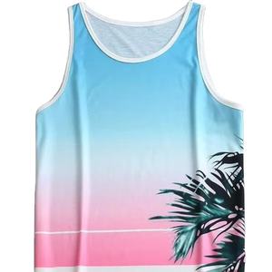 Camiseta sin Mangas para Hombre, 100% Algodón, Transpirable, Informal, Estilo Singlet, Tejido de Punto, Estampado Completo - Product Image 5