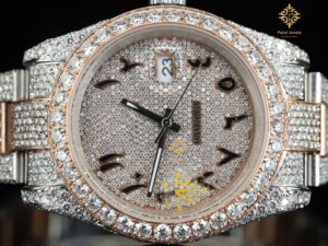 นาฬิกาข้อมือผู้หญิง Pahal Jewels ประดับเพชร ตัวเรือนสแตนเลสสตีล ดีไซน์หรูหรา สไตล์ฮิปฮอป ขนาด 40 มม. หน้าปัดทรงกลม ระบบอนาล็อก พร้อมฟังก์ชั่นวันที่ กลไกจักรกล - Product Image 6