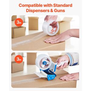 24 Rotoli di Nastro Adesivo Trasparente Resistente da 2,7 Mil, Nucleo da 1,88 Pollici, 65 Iarde Ciascuno - Product Image 5