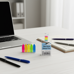 Indici Adesivi per Animali Domestici 44x12mm Colori Fluorescenti Forma Appuntita 20 Fogli 5pz - Product Image 1