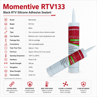Adhésif silicone noir Momentive RTV133, mastic RTV, faible odeur, ignifuge, pour l'électronique, l'automobile, l'industrie, l'étanchéité