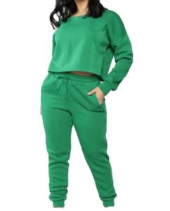 Conjunto de Dos Piezas Personalizado para Mujer: Sudadera con Capucha y Pantalones, Logotipo Bordado, Top Corto, Pantalones Cargo, Traje Deportivo Otoño Invierno Unisex - Product Image 1