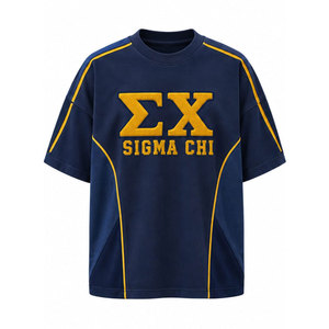 เสื้อยืดคอกลมแขนสั้น Sigma Chi 1855 ลายบล็อกสี สำหรับผู้ชาย สไตล์ลำลอง ทรงปกติ ผ้าถักโพลีเอสเตอร์ - Product Image 5