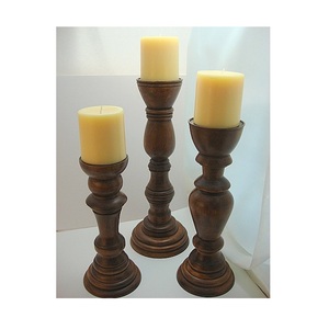 Support de bougie en bois rustique, fait main, décoration naturelle pour la maison, centre de table pour salle à manger, salon, chambre et bureau - Product Image 2