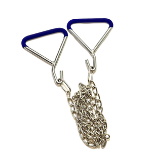 Cadenas de tracción para terneros de 30 pulgadas, aparato de obstetricia con 2 asas y ganchos de tracción, instrumento veterinario obstétrico de acero inoxidable - Product Image 4