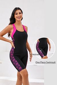 Maillot de bain une pièce pour femme, col en U, coupe bikini haute, avec logo personnalisé du fabricant - Product Image 2