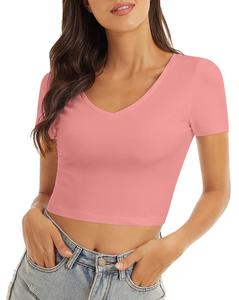 Beazer Sports Casual Women <b>Crop</b> <b>Top</b> T-shirt High Quality Nylon/Cotton Anti-Wrinkle Custom Logo/Colors Hot Selling Cheap Price - Product Image 4