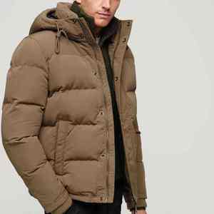 OEM Custom <b>Men's</b> Casual Winter Puffer <b>Jacket</b> Canvas with Hooded Heated Design Cotton Lining Logo & Pocket in Multi Colors - Product Image 5