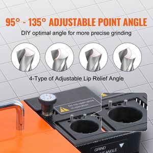 Affilatore per punte da trapano con angolo di sfalsatura regolabile da 95-135 gradi, per punte da 3-13 mm, affilatore elettrico con angolo di sfalsatura - Product Image 3